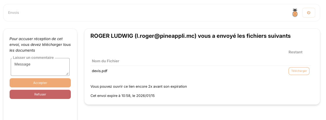 Illustration : suivi d’un envoi avec accusé de réception