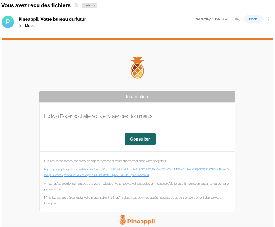 Illustration : notification par e-mail