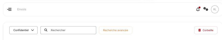 Illustration : barre de recherche des suivis